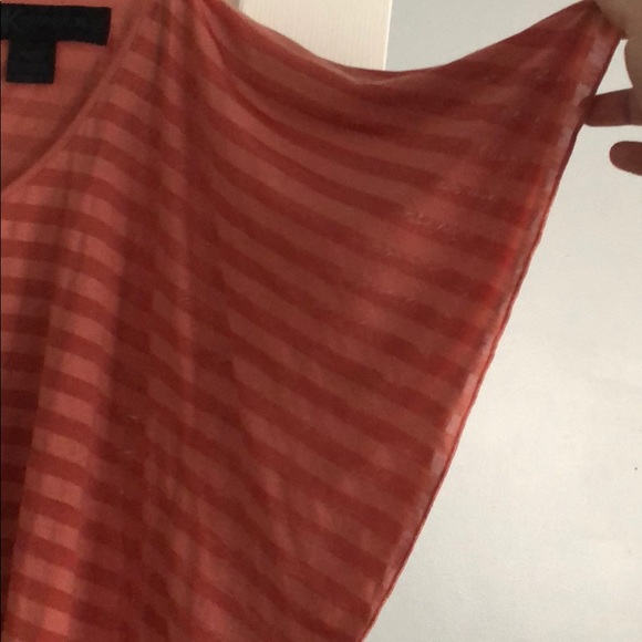 Coral striped top - Picture 2 of 5